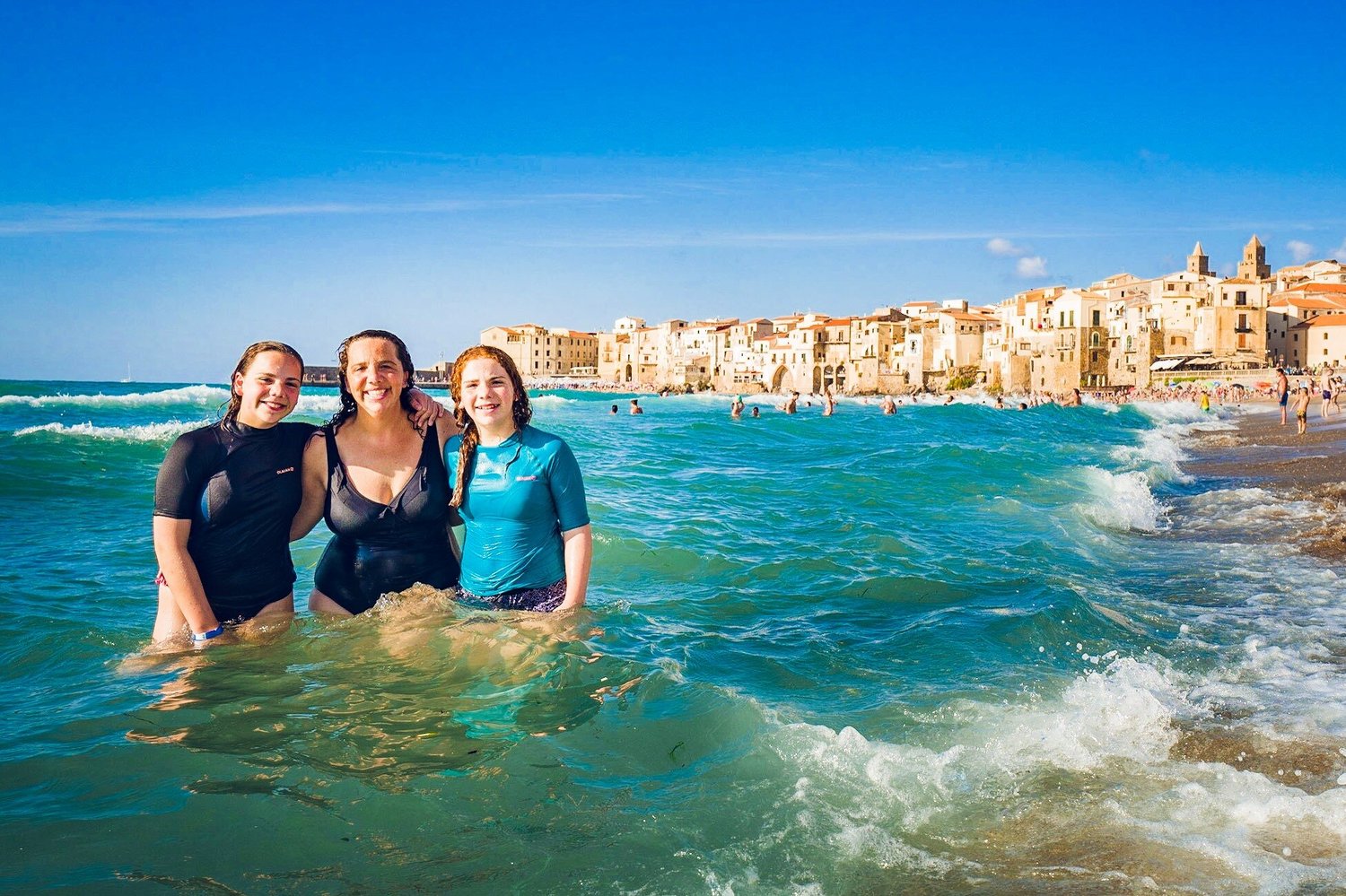 Beach days in Cefalu Sicily.