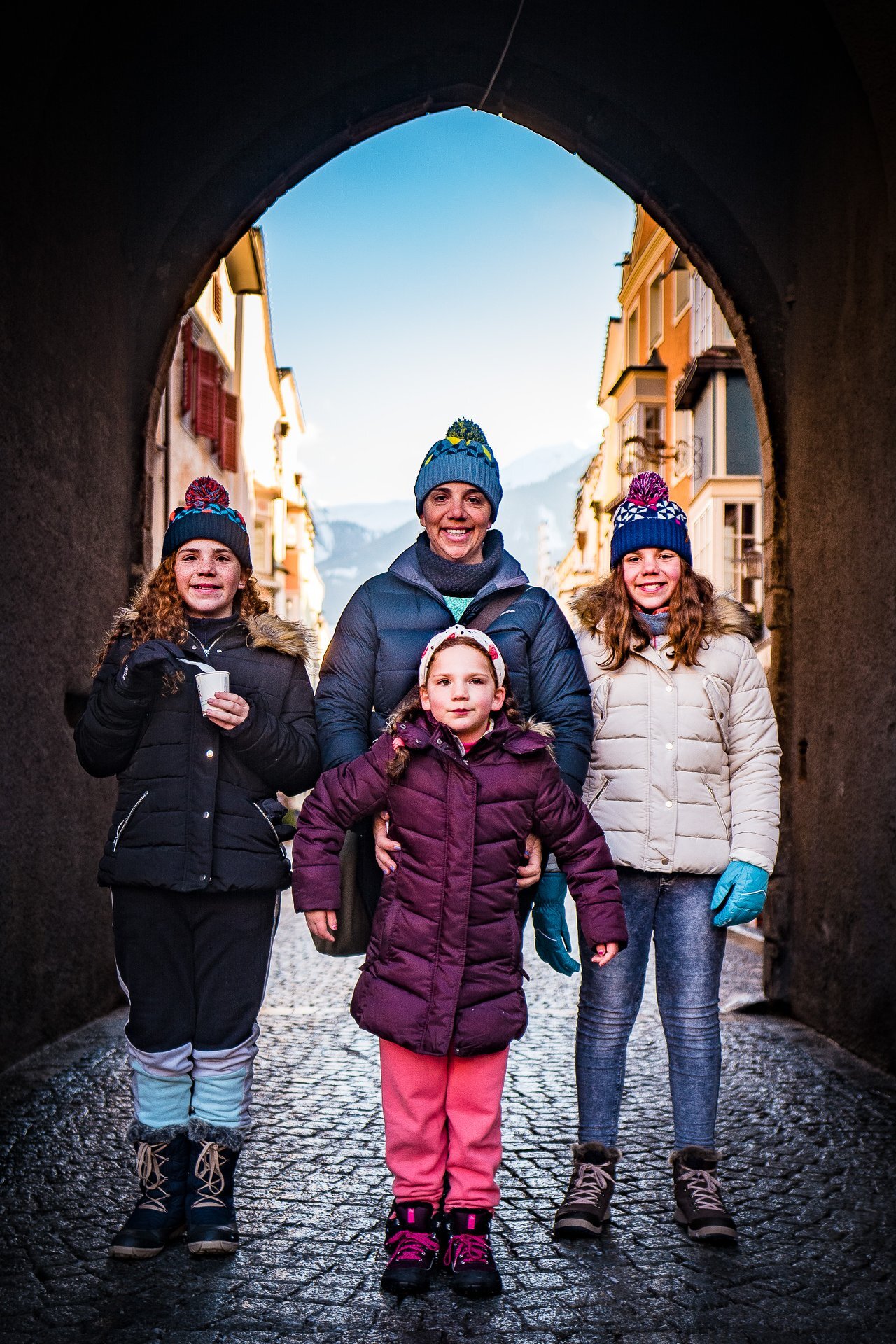 Getting used to our snow gear and staying warm, Italian Dolomites Xmas Markets 2018