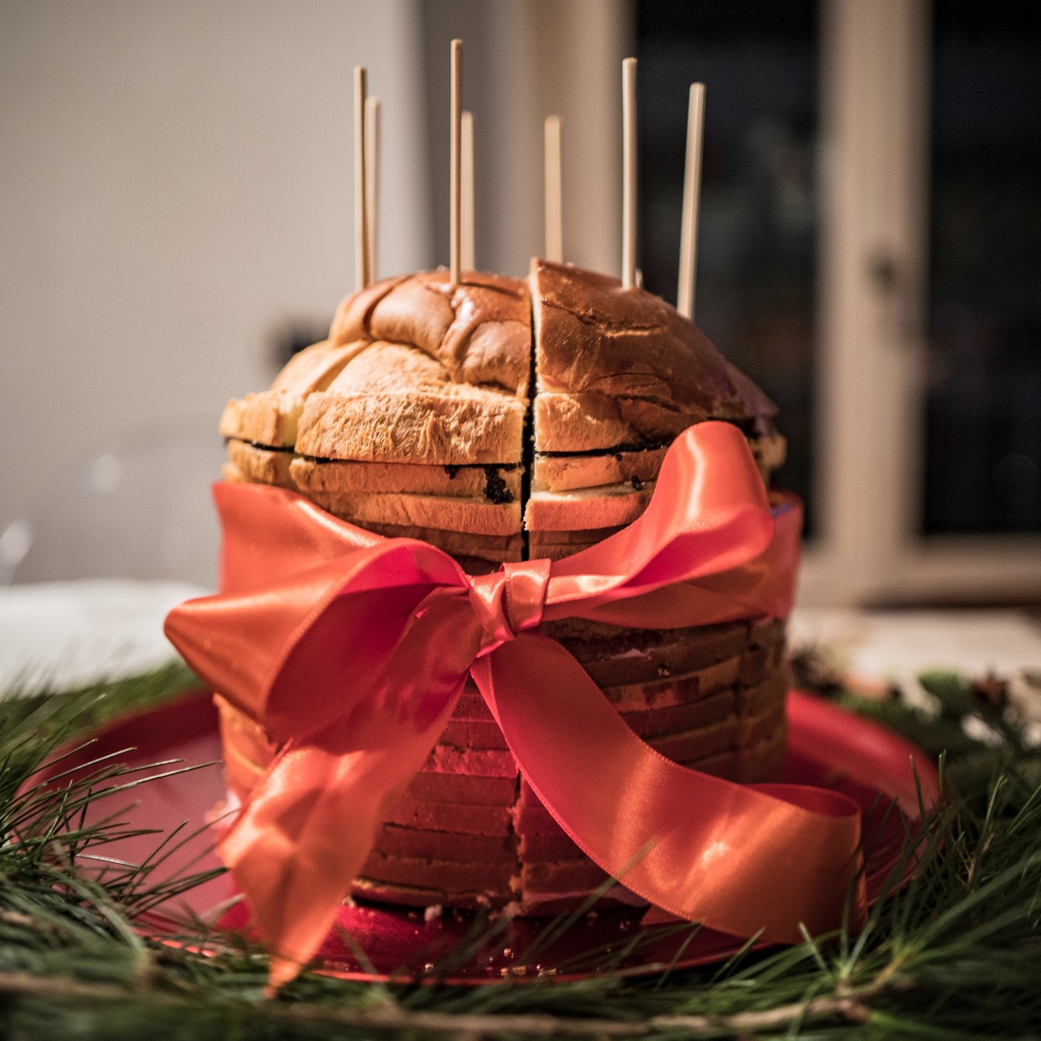  Spectacular Xmas tower with layers of salami, ham, speck and caviar sandwiches… 