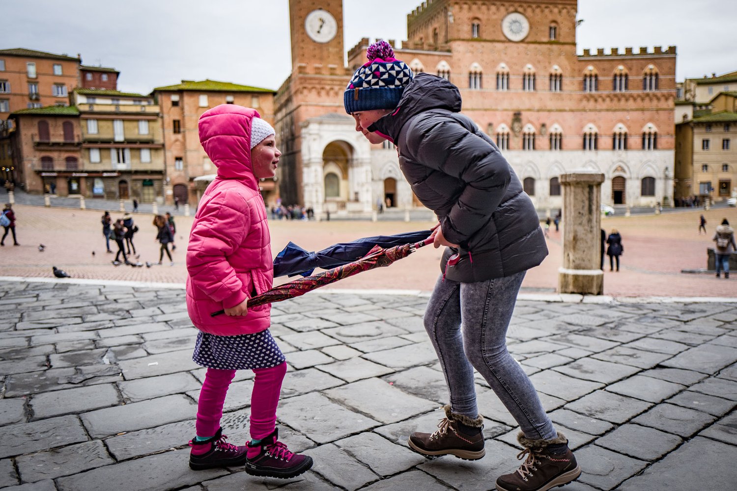Clowning around the Piazza del Campo