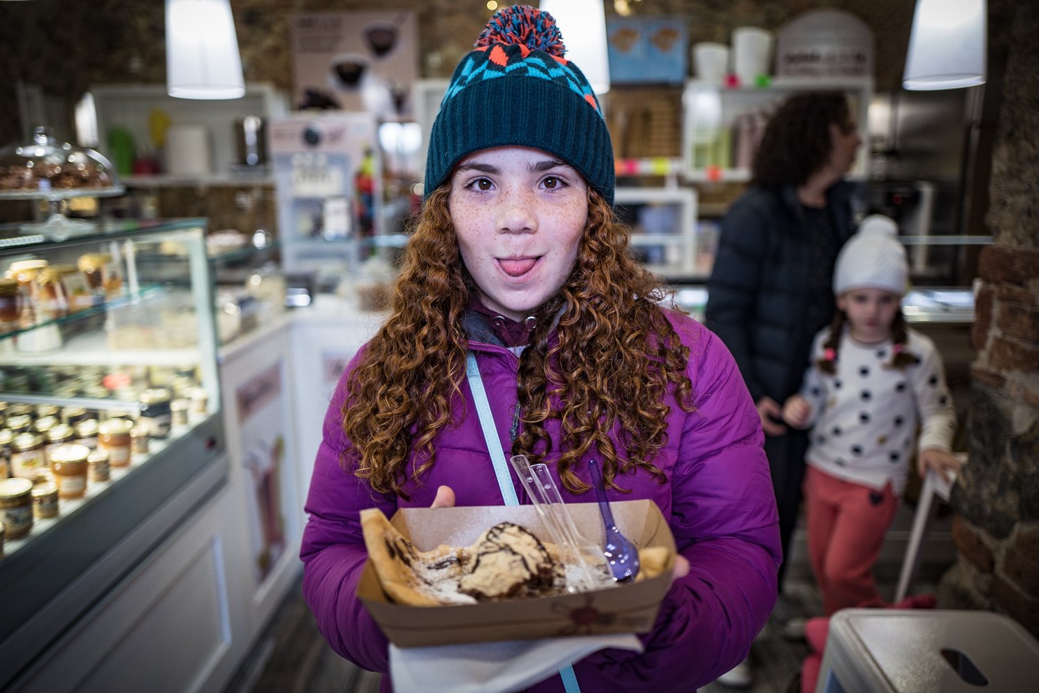 Sadly for the kids, the only place open for lunch was a gelateria.