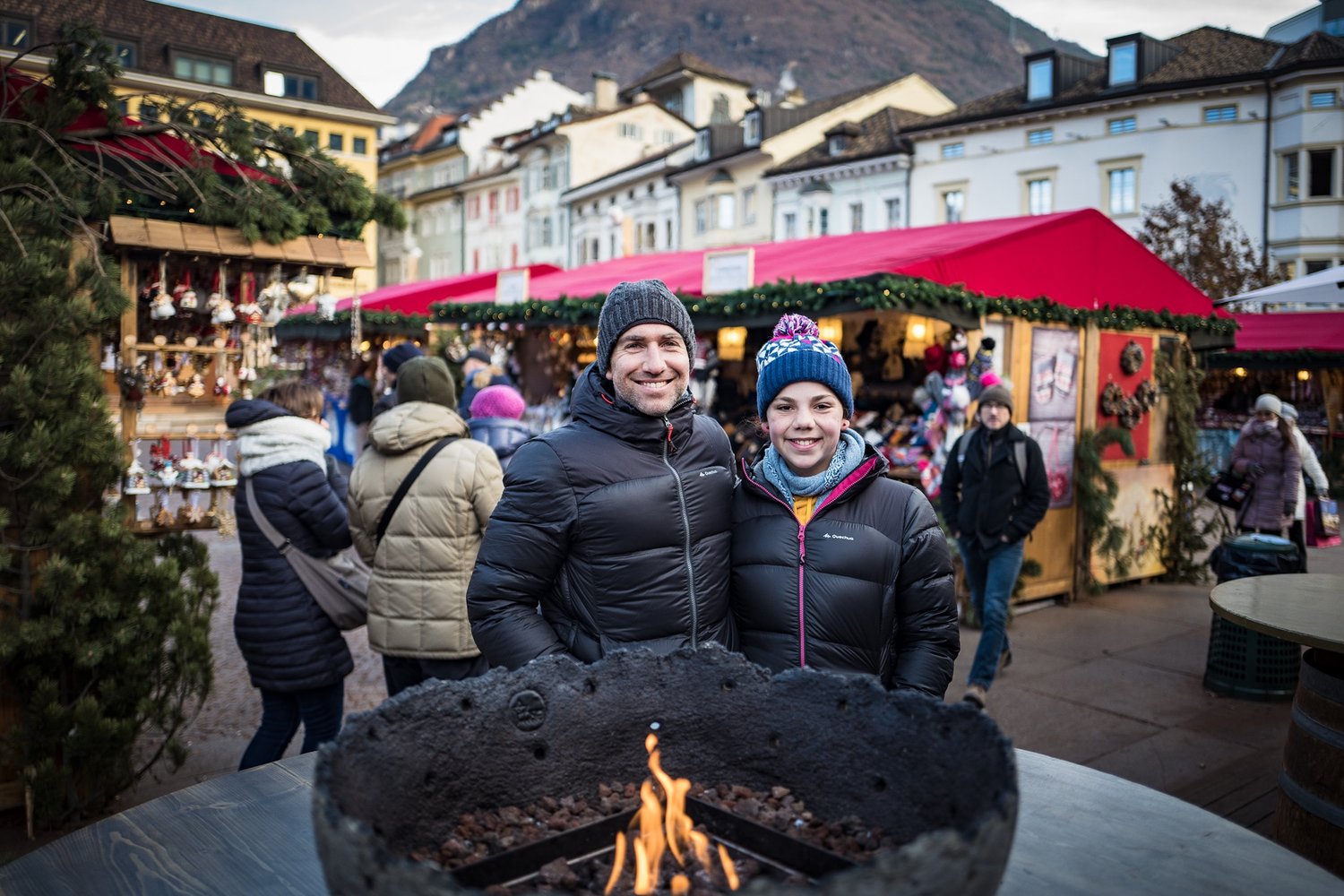  Hanging by the fire at the Xmas markets drinking warm drinks in the very cold streets of Bolzano 