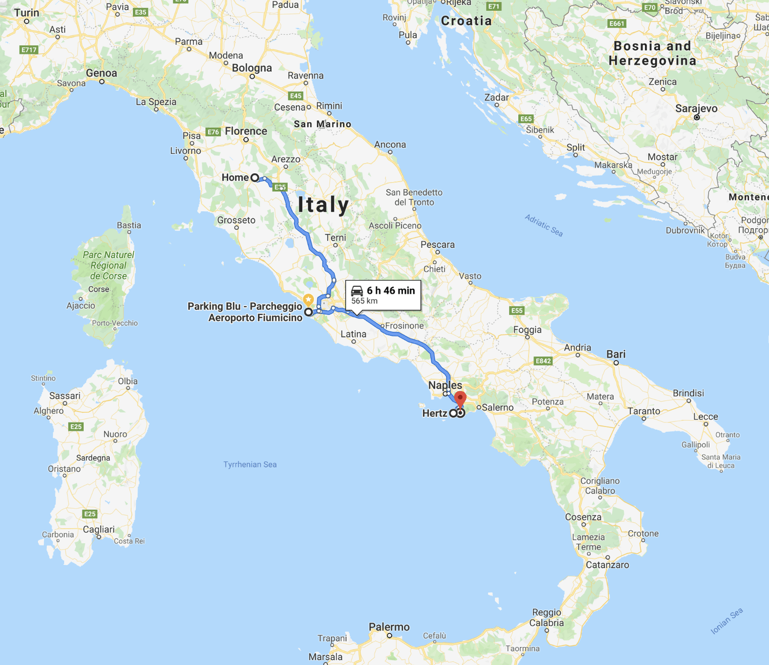  Apart from a few minor delays and misunderstandings we made it down without incident and eventually caught our first glimpse of the Amalfi Coast. 